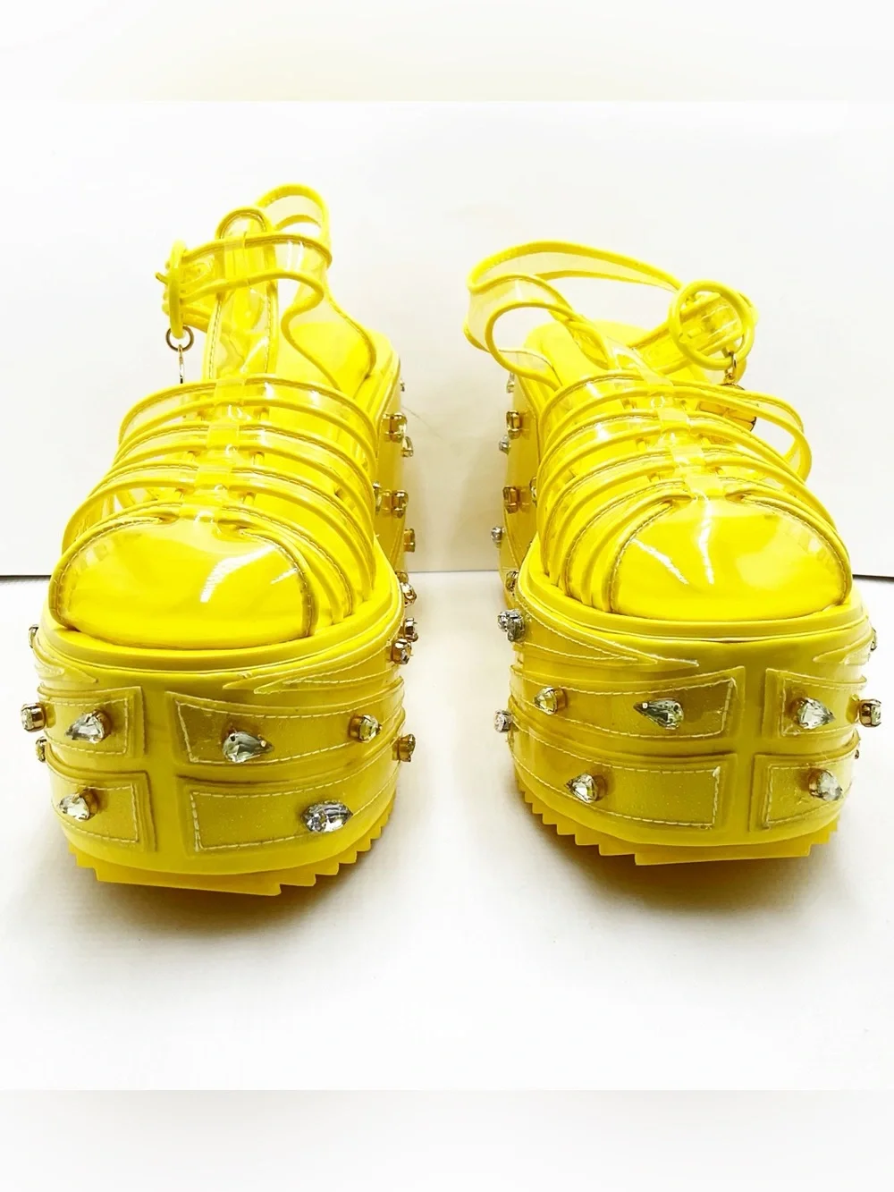 {Sugar Thrillz} Lemon Wedge Sugar Rush Jelly Platform Sandals - Picture 4 of 15